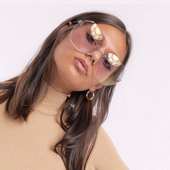 ASOS Accessories - ASOS 70s Inspired Oversized Square Clear Sunglasses